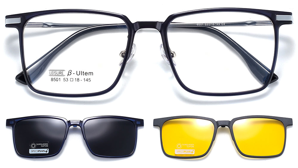 Magnetic Clip-On Sunglasses 8501 Black