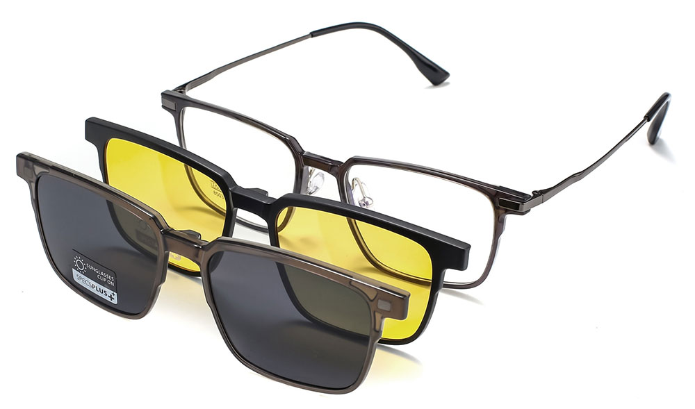 Magnetic Clip-On Sunglasses 8503 Brown