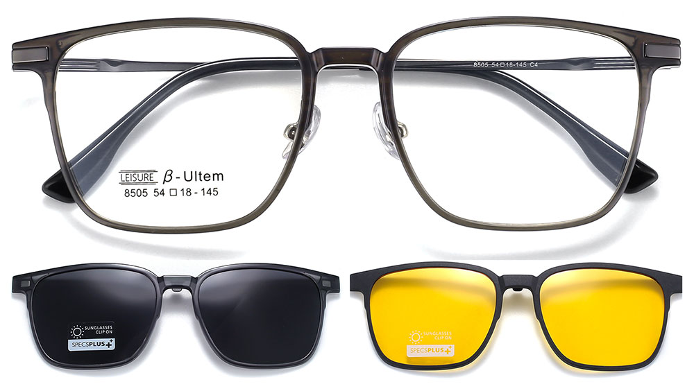 Magnetic Clip-On Sunglasses 8505 Gray from CheapGlasses23.com