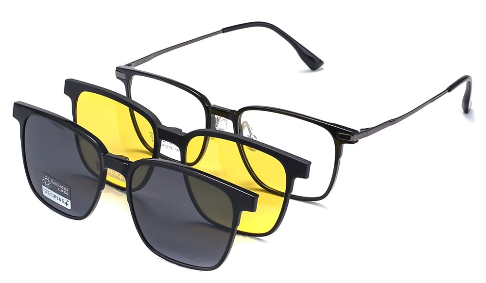 Magnetic Clip-On Sunglasses 8505 Gray