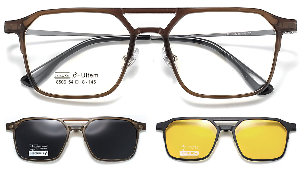 Magnetic Clip-On Sunglasses 8506 Gray from Cheapglasses123.com