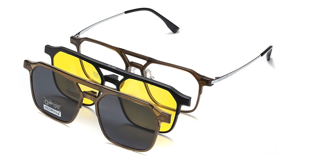 Magnetic Clip-On Sunglasses 8506 Gray