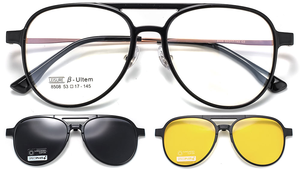 Magnetic Clip-On Sunglasses 8508 Black from Cheapglasses123.com