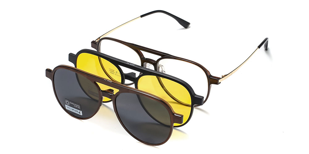 Magnetic Clip-On Sunglasses 8508 Black