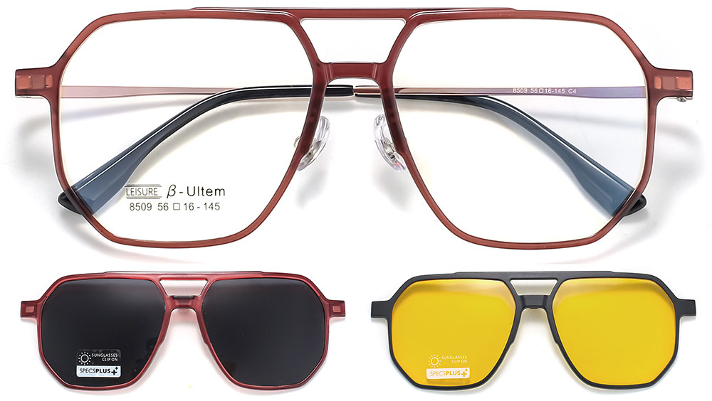 Magnetic Clip-On Sunglasses 8509 Brown from Cheapglasses123.com