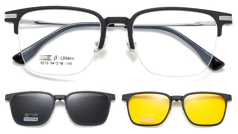 Magnetic Clip-On Sunglasses 8510 Black from cheapglasses123.com