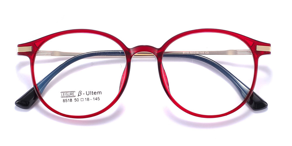 Magnetic Clip-On Sunglasses 8518 Red