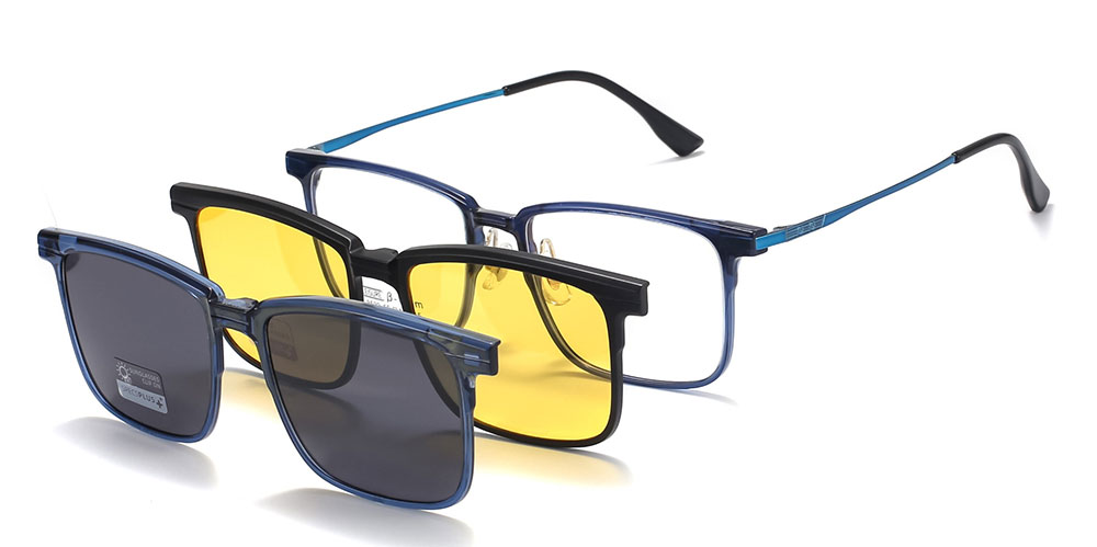 Magnetic Clip-On Sunglasses 8522 Blue