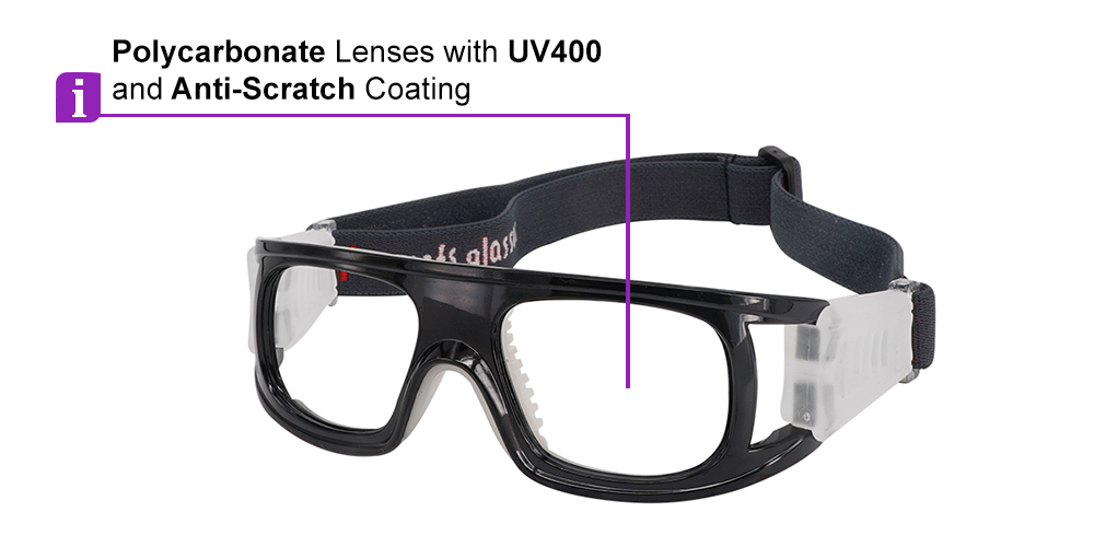 J862 Sports Goggles Black - Basketball, Baseball, Football & Soccer Glasses