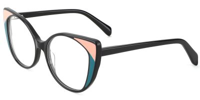 Cat Eye Prescription Glasses 21114 Green Black
