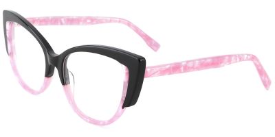 Cat Eye Prescription Glasses 21116 Black Pink