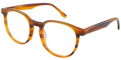 Round Prescription Glasses 21216 Yellow