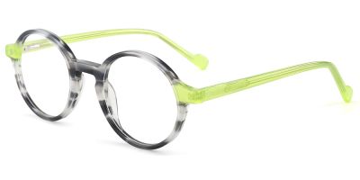 Round Prescription Glasses 21222 Tortoise Green
