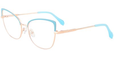Cat Eye Prescription Glasses 23162 Blue Gold
