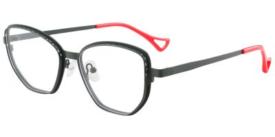 Cat Eye Prescription Glasses 23231 Black Red