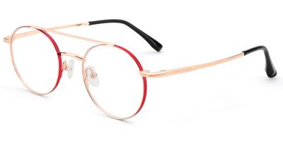 Aviator Prescription Glasses 26028 Red Gold