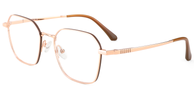 Titanium Prescription Glasses 26040 Gold Brown