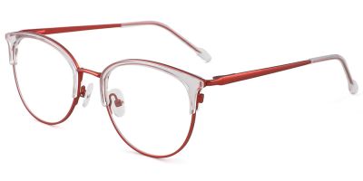 Prescription Glasses 35025 Red Clear