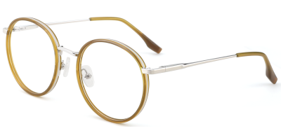 Round Prescription Glasses 35033 Yellow