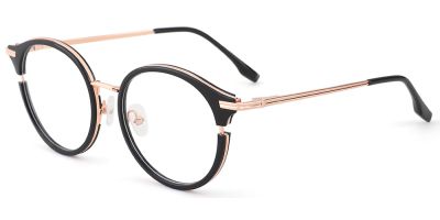 Round Prescription Glasses 35034 Black
