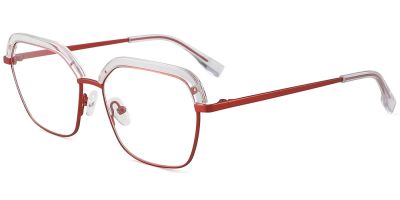 Prescription Glasses 35040 Red Clear