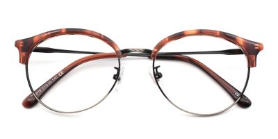 GlassesPeople.com's Titanium Prescription Glasses 26036 Gold Brown