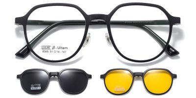 Magnetic Clip-On Sunglasses 8305 Black 