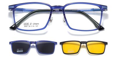 S9307 Clip On Prescription Sunglasses Blue