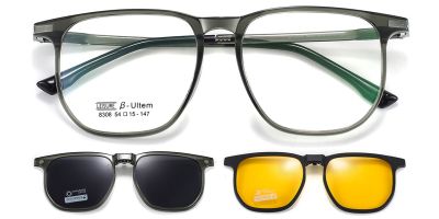 Magnetic Clip-On Sunglasses 8308 Gray