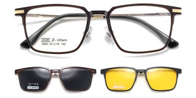 Magnetic Clip-On Sunglasses 8503 Brown