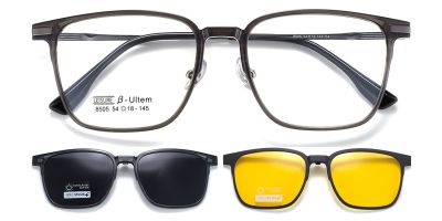 Magnetic Clip-On Sunglasses 8505 Gray