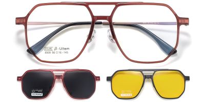 Magnetic Clip-On Sunglasses 8509 Brown