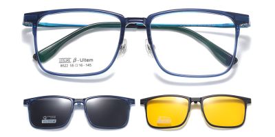 Magnetic Clip-On Sunglasses 8522 Blue