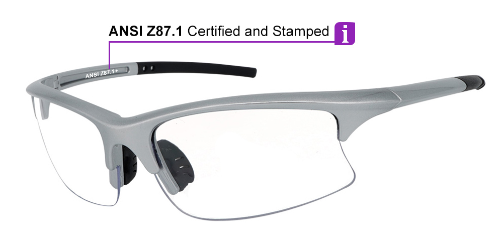 F0246 Prescription Safety Glasses Silver