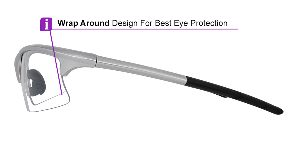 F0246 Prescription Safety Glasses Silver