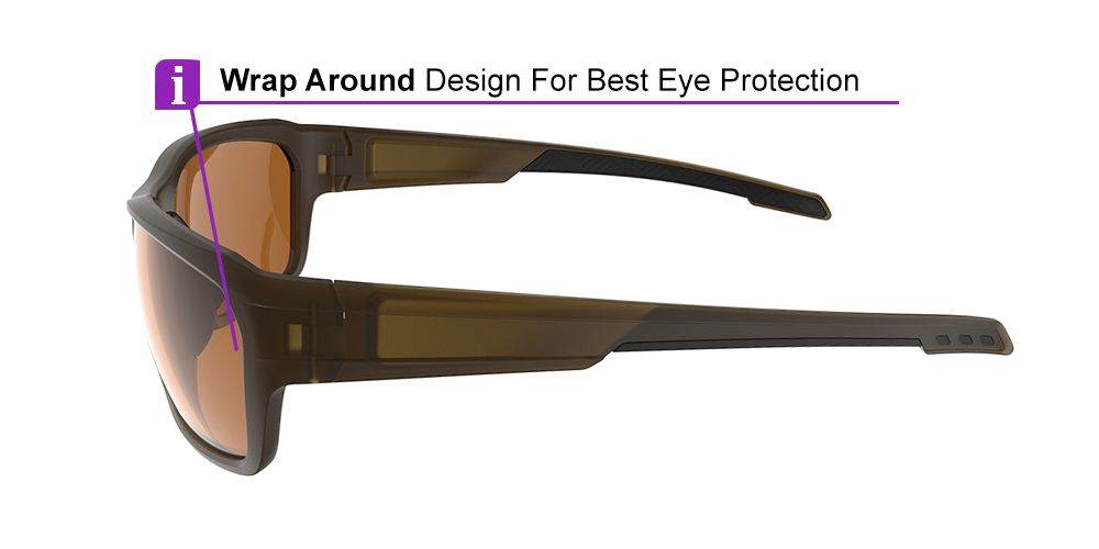 KA0203 Prescription Sports Safety Sunglasses Brown