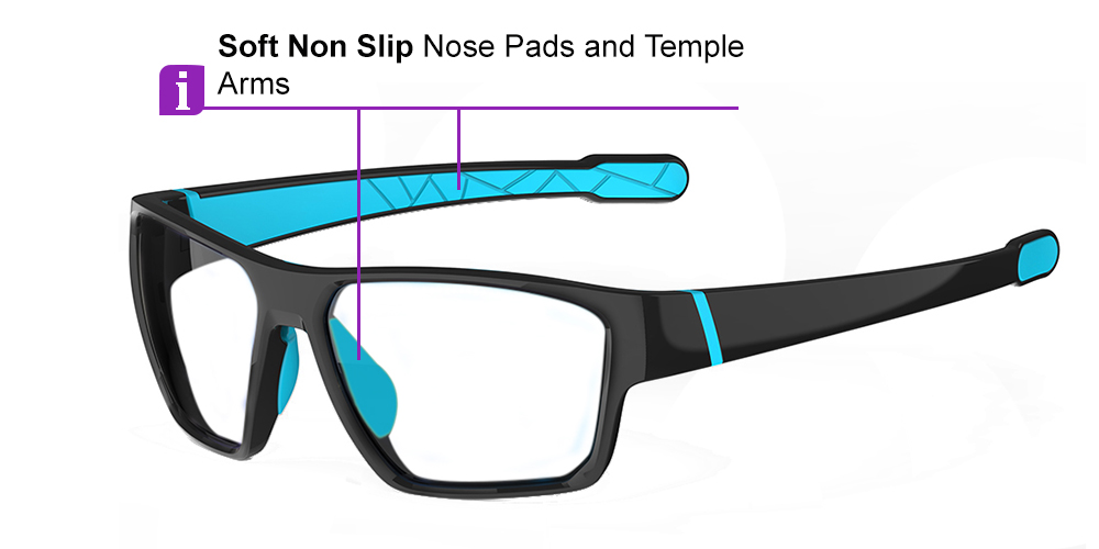 KA0408 Prescription Safety Glasses Black Blue