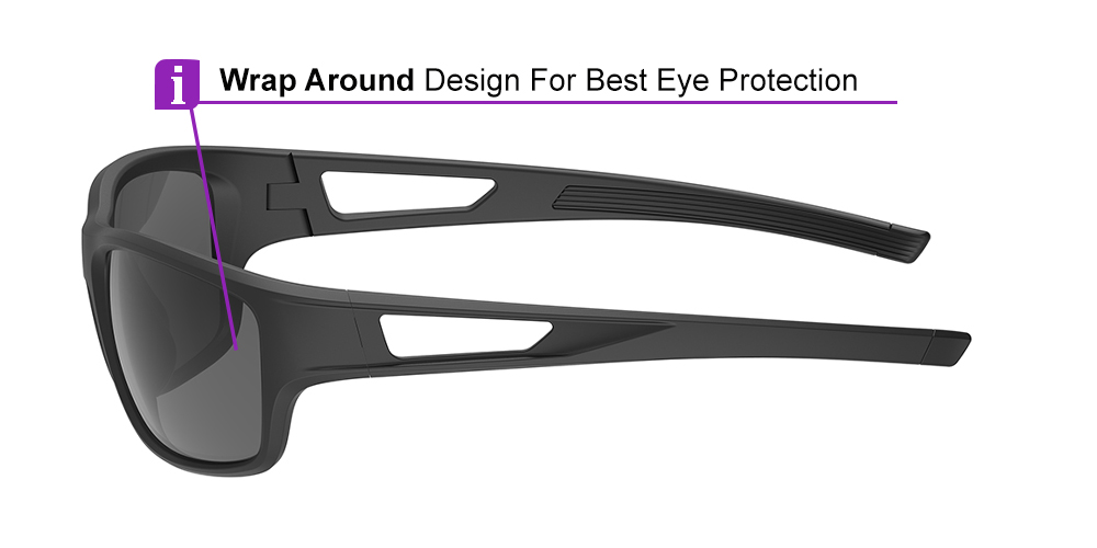 KA0611 Black Prescription Sports Sunglasses