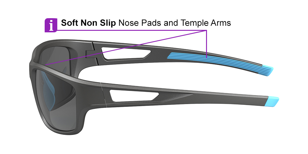 KA0611 Black Blue Prescription Sports Sunglasses