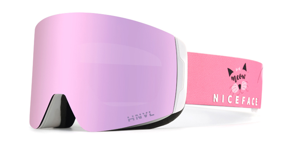 H056 Pink Prescription Ski and Snowboard Goggles