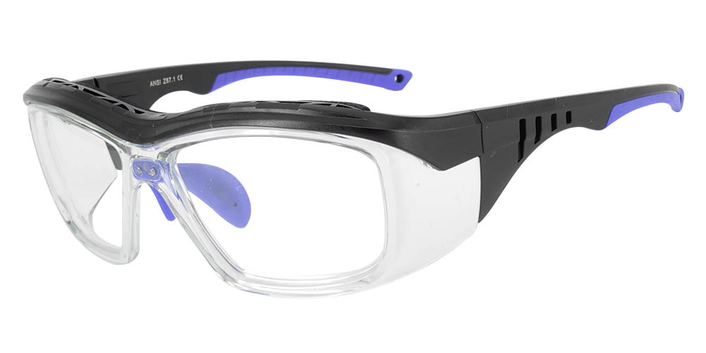 S007 Prescription Safety Glasses Black Blue