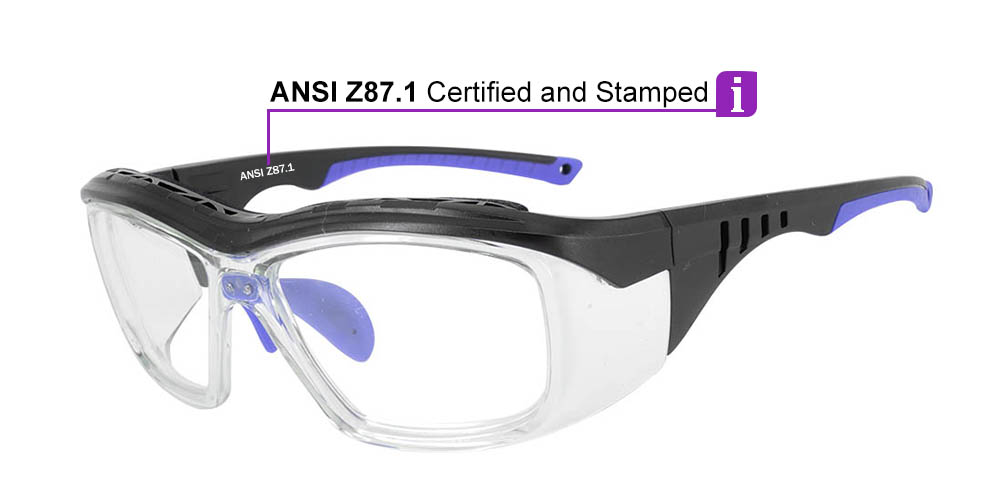 S007 Prescription Safety Glasses Black Blue