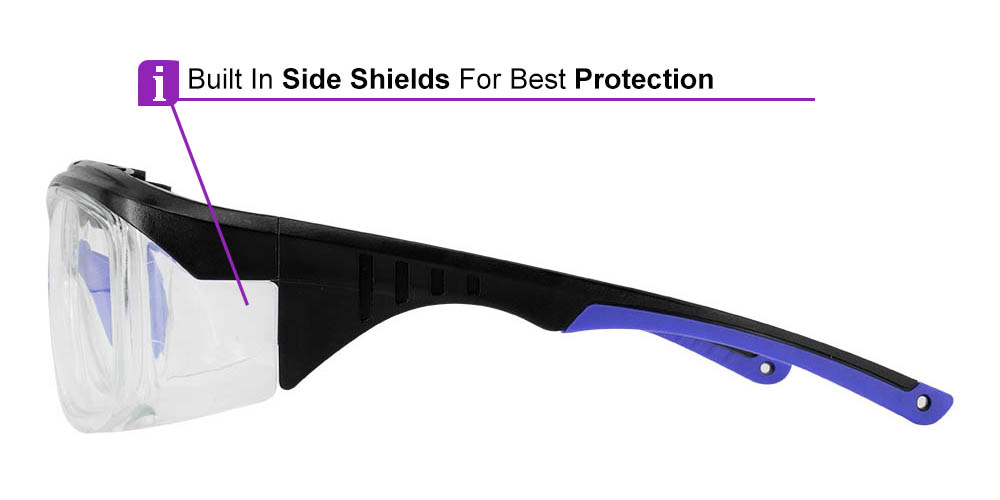 S007 Prescription Safety Glasses Black Blue