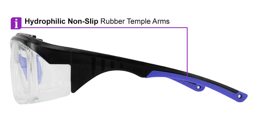 S007 Prescription Safety Glasses Black Blue