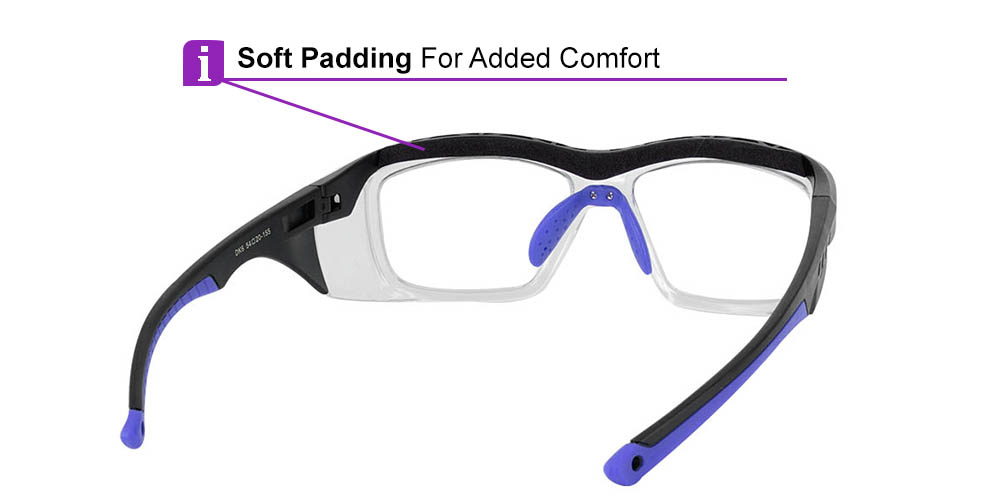 S007 Prescription Safety Glasses Black Blue