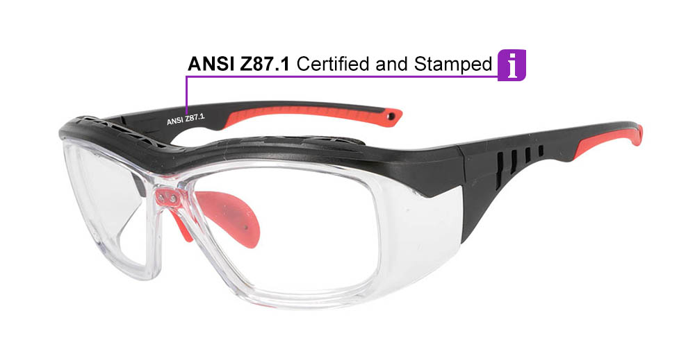 S007 Prescription Safety Glasses Red