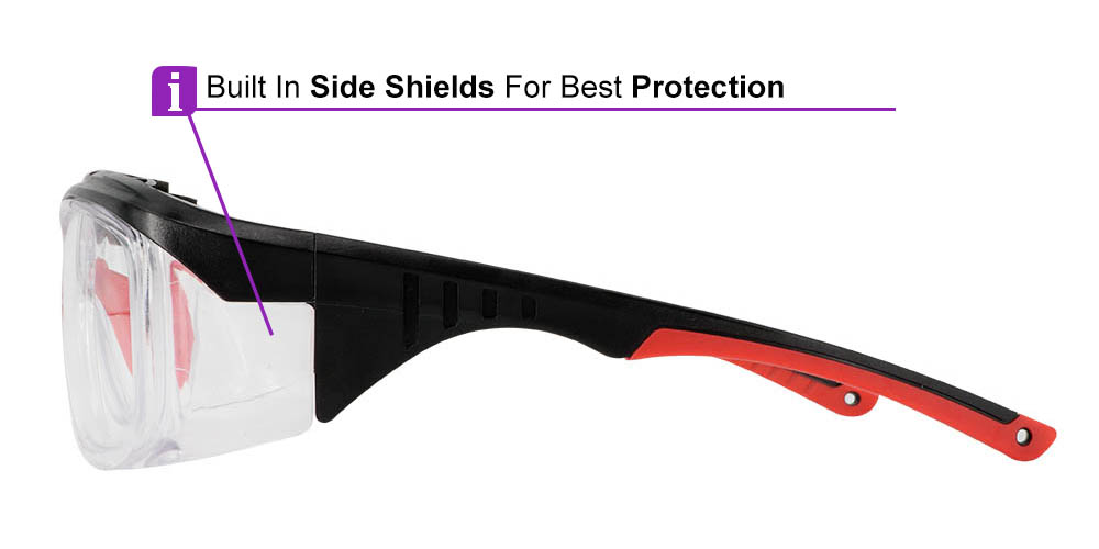 S007 Prescription Safety Glasses Red